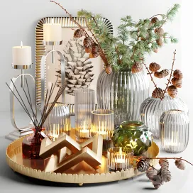 Decorative with larch branch candles